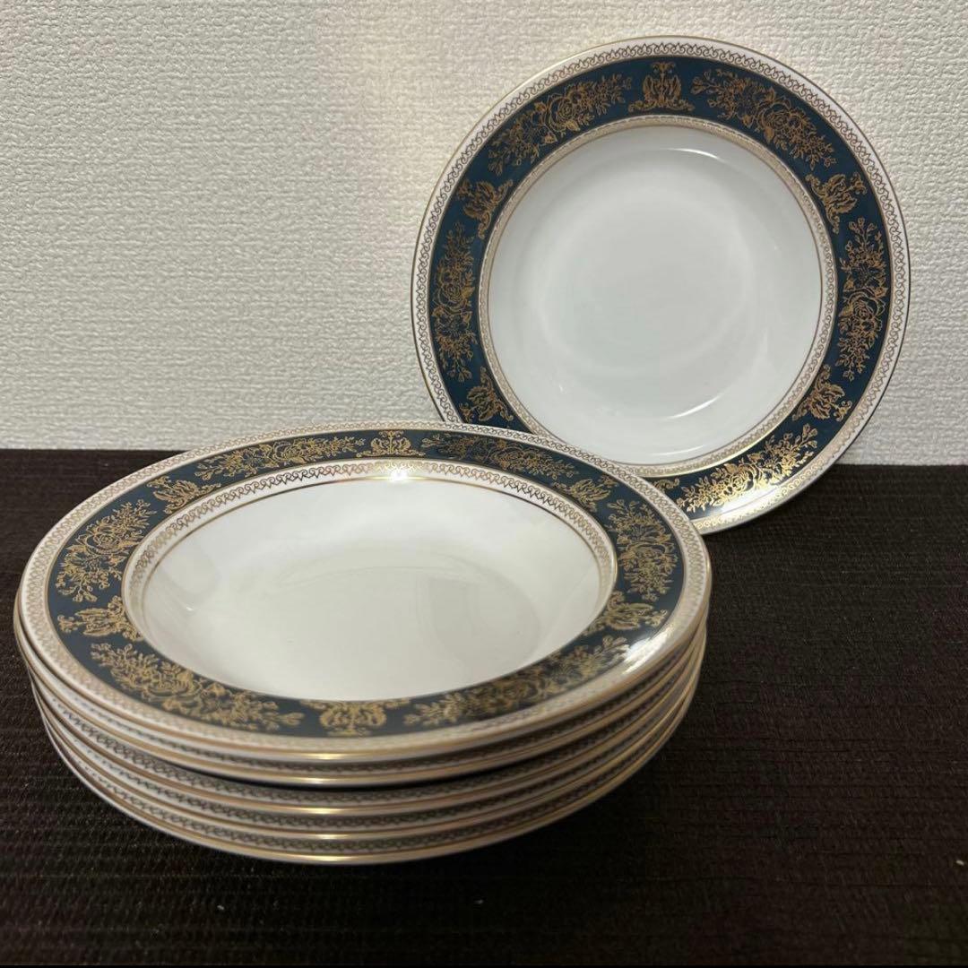 ウェッジウッド　コロンビア　ブルー&ゴールド　ディナープレート　27.5cm