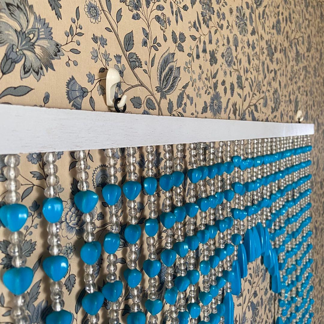 昭和レトロ ビーズのれん 当時物 レトロポップ ブルー - メルカリ