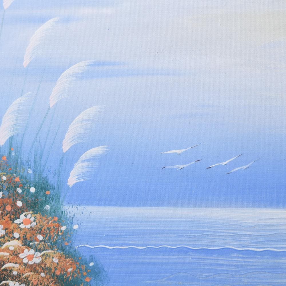 作者 / 作品名不明 油彩 油絵 湖畔の女性 風景画 額装 - メルカリ