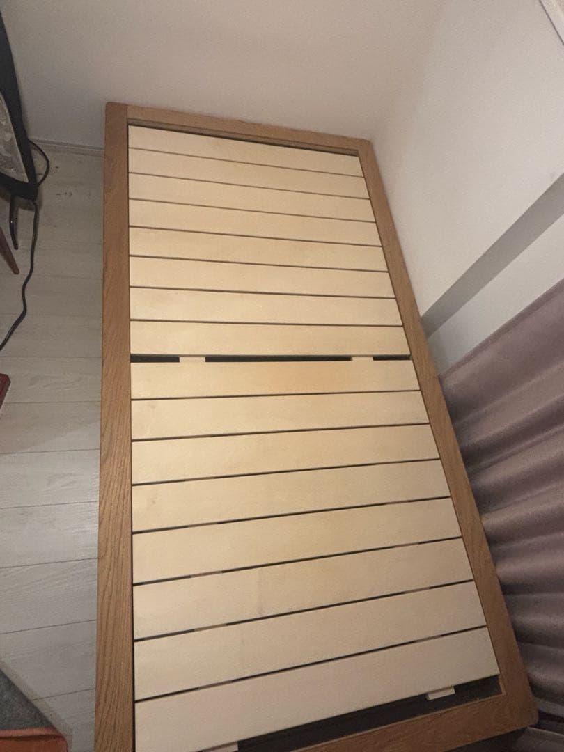 r*a様 無印良品　木製ベッドフレーム　シングル 月額定額サービス】木製ベッドフレーム・オーク材突板・シングル ＋