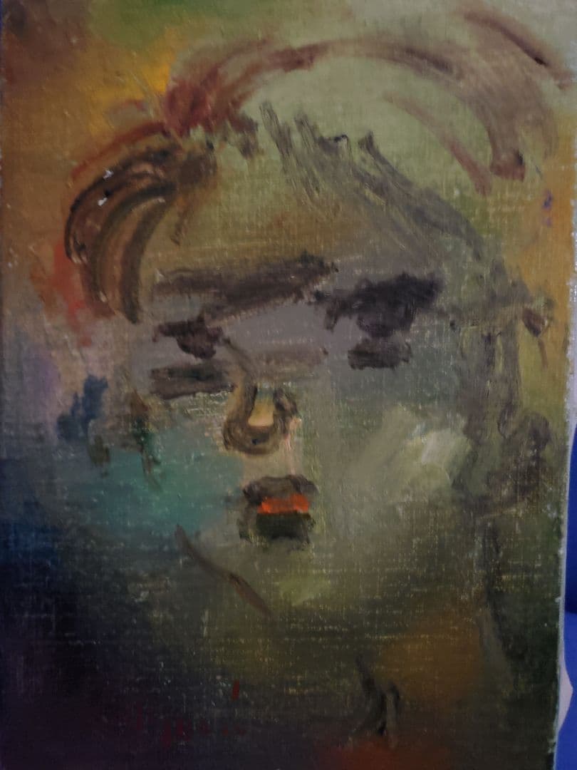 油彩画 人物画 小泊芳彦作 SM号　額縁なし　　　B-5