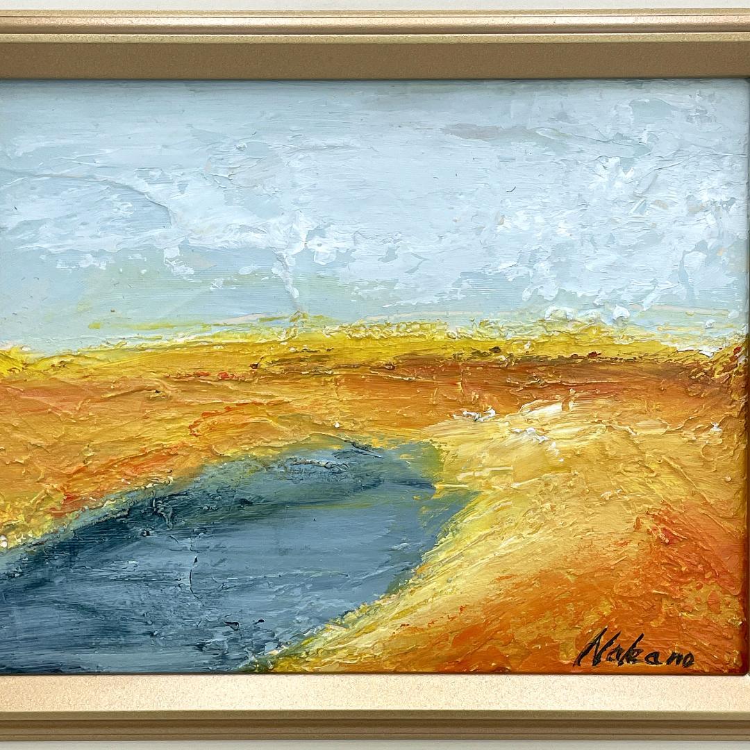 美品 真作保証 中野好美『初秋』風景画 1983年 油絵 油彩画 直筆サイン