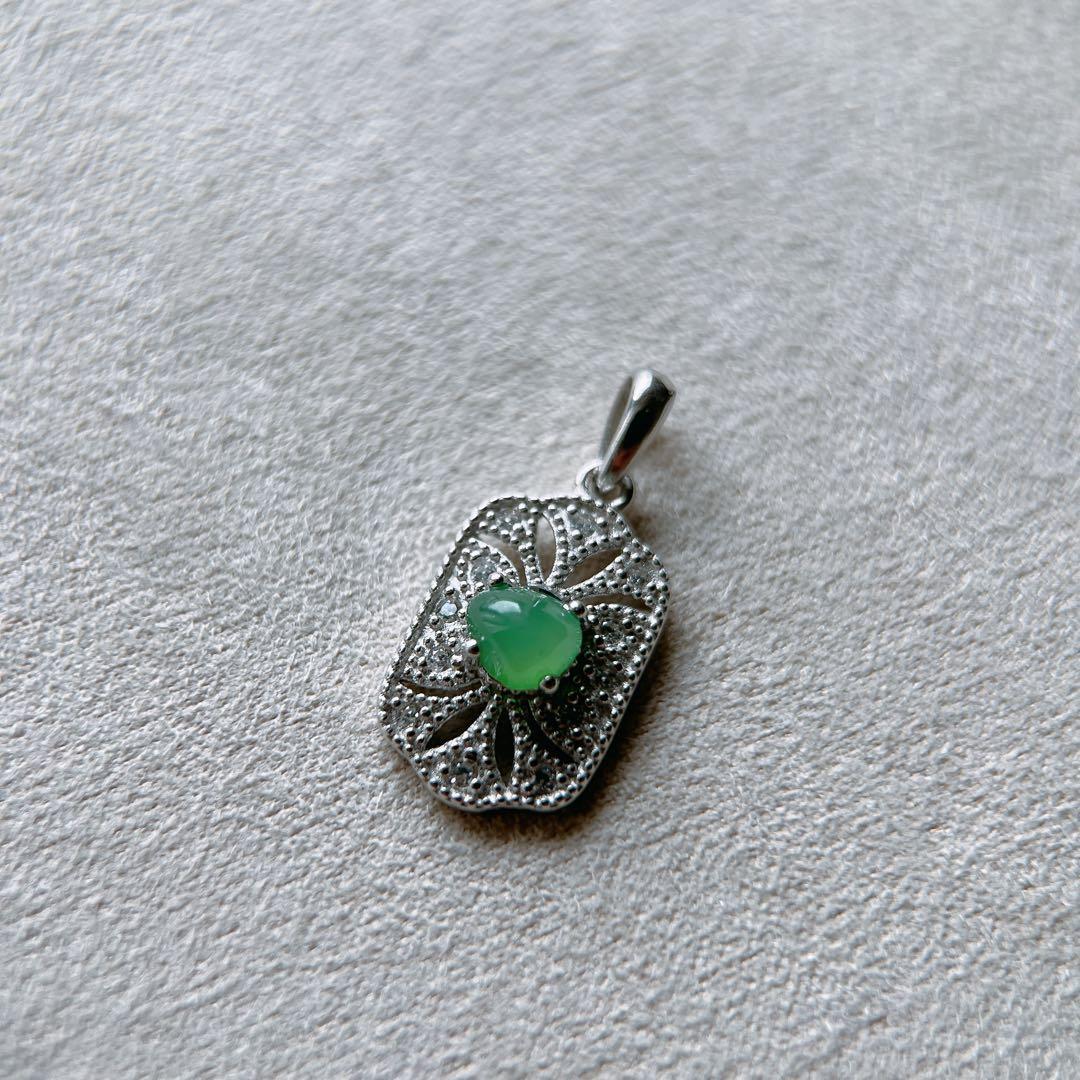 天然ミャンマー産本翡翠 シルバー925 ペンダントトップ - メルカリ
