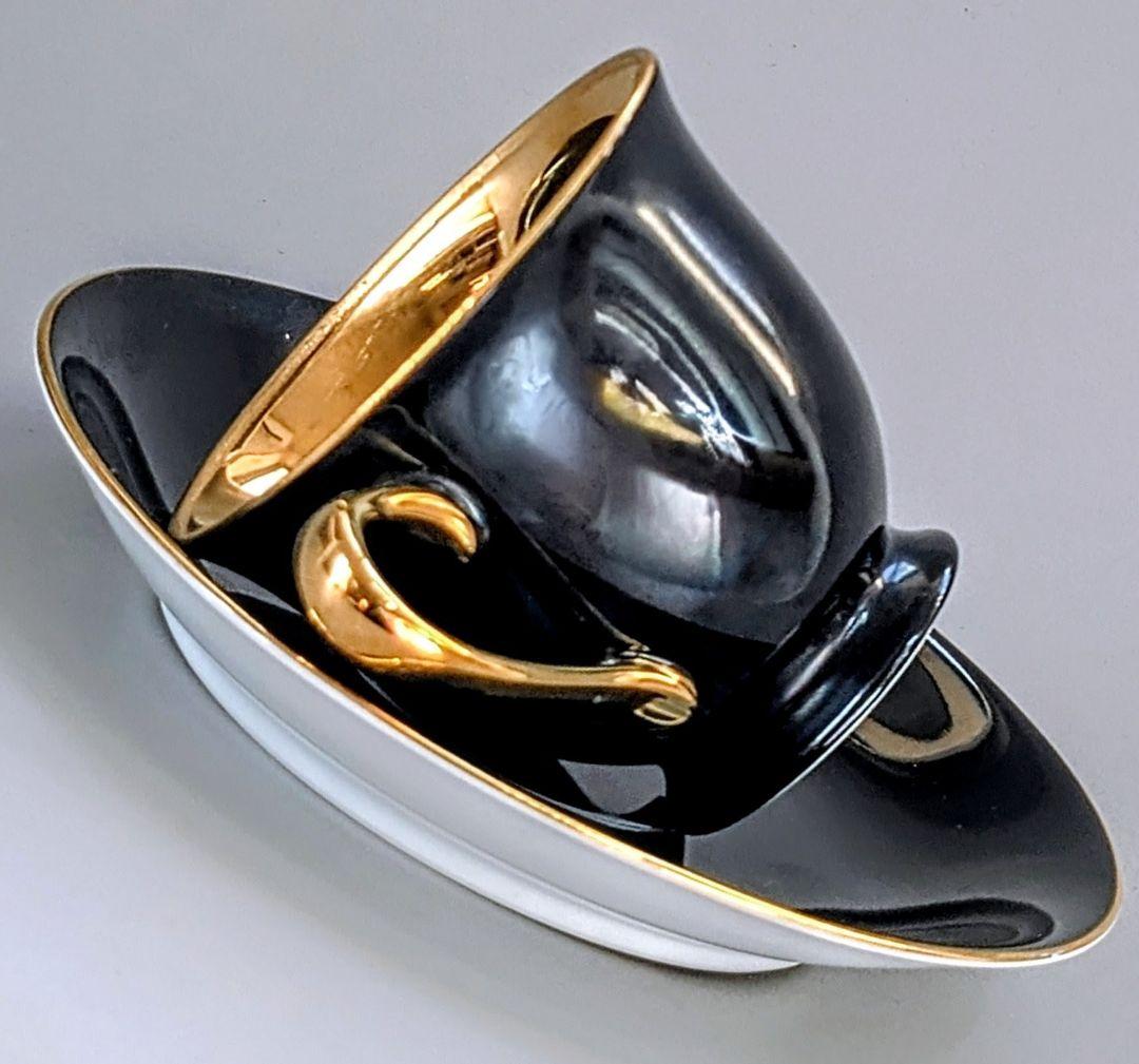 オールドノリタケ ゴールド ハーレクインキャビネットカップ&ソーサー