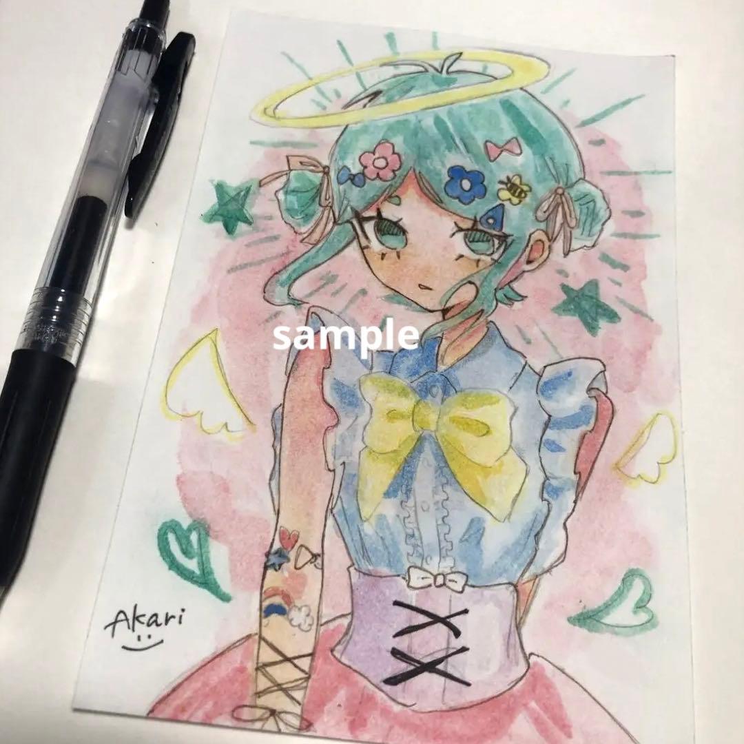 ♡原画 オリジナルイラスト デコラ 天使の水彩イラスト - メルカリ
