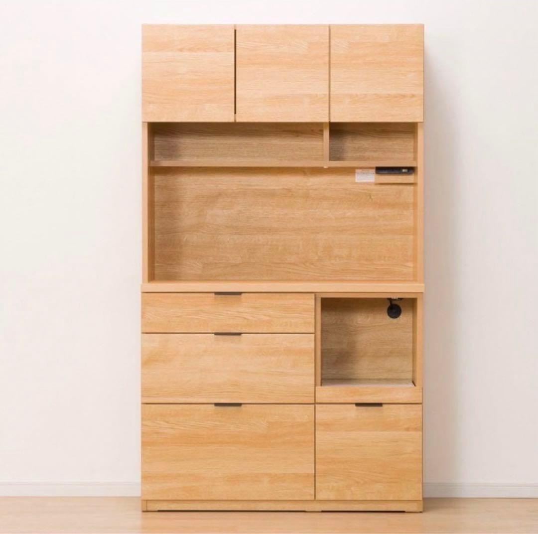 食器棚 ニトリ エトナ キッチンボード(幅105センチ 105KB LBR) - メルカリ