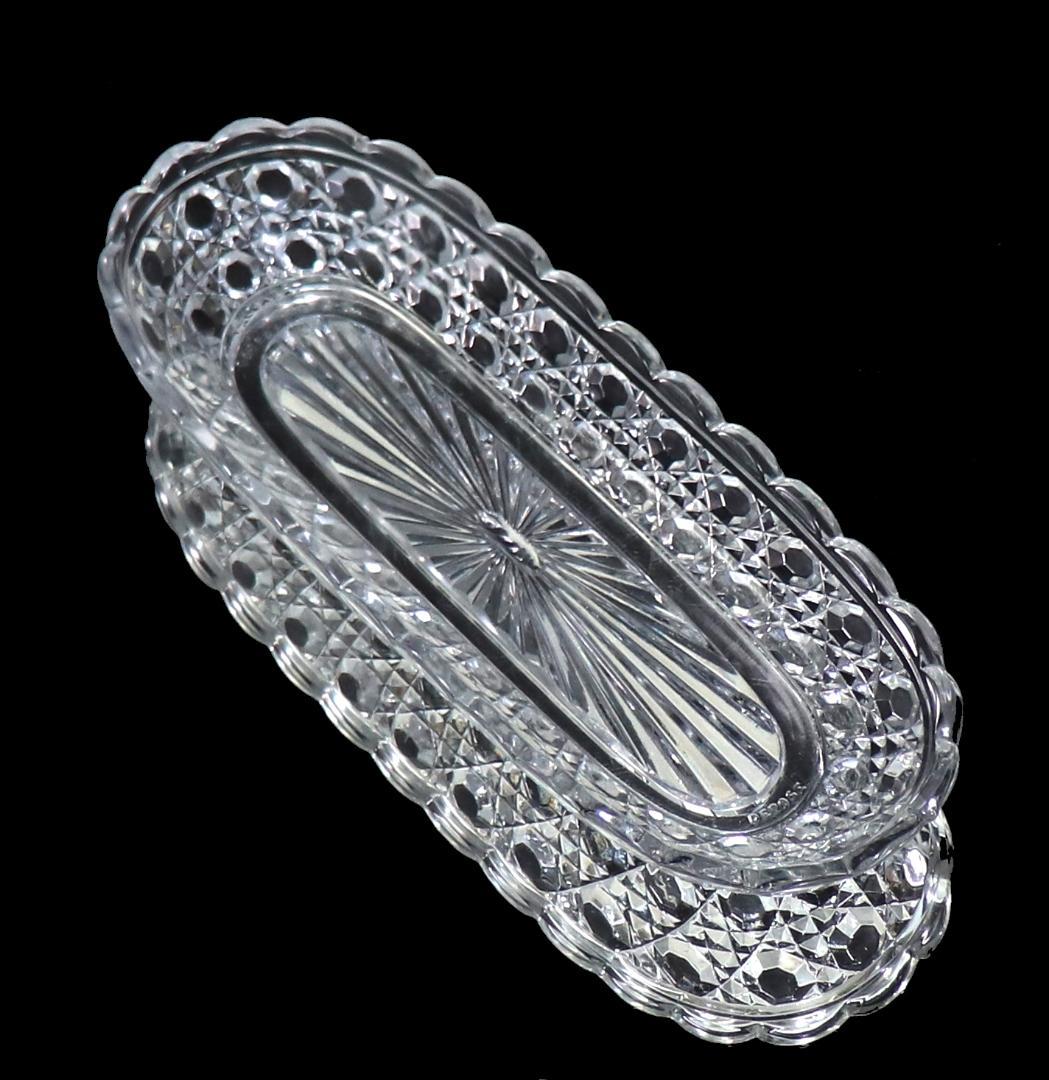 オールド・バカラ 切子長皿 大型 25.3cm ディアマン・ピエーリー 刻印有