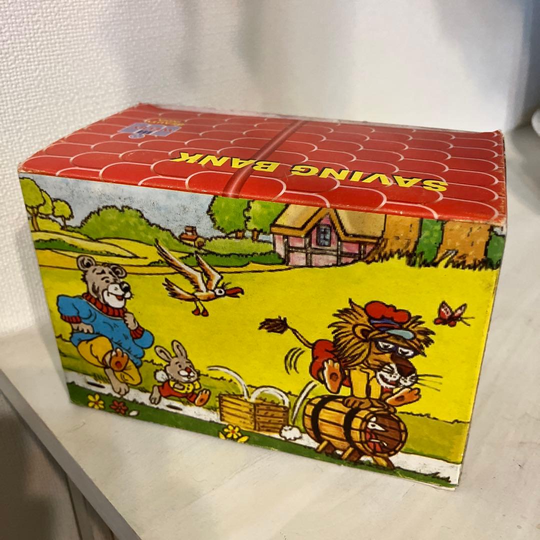 貯金箱 ヴィンテージ 仕掛け 鍵付き 昭和レトロ ブリキ おもちゃ 銀行