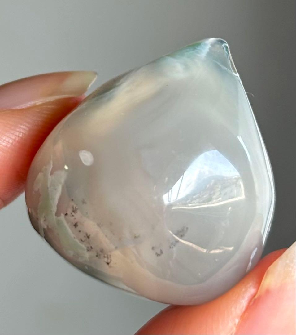 Ruby様　高品質　グリーン桜瑪瑙　スフィア　桃