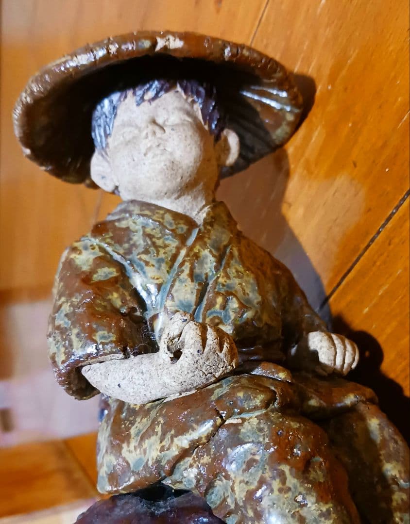 瀬戸焼 増田重幸 陶器製 釣童子 木箱付き レアオブジェ レトロ - メルカリ