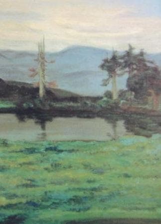 柚木久太、【八甲田の一角】、希少な大判額装用画集より、美品、日本人画家