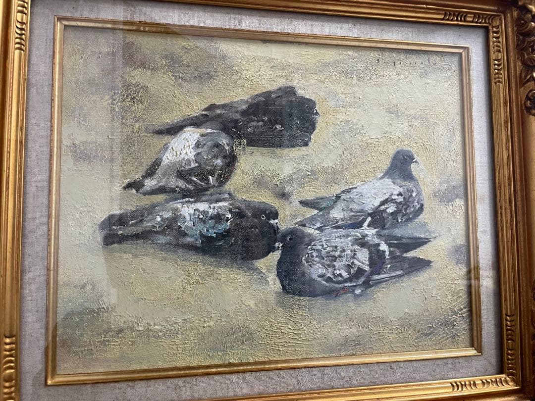 杉本好守『鳩』戸川馨『地脈の心霊』ミクスド・メディア 真作保証 ２点セット