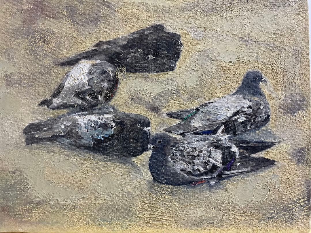 杉本好守『鳩』戸川馨『地脈の心霊』ミクスド・メディア 真作保証 ２点セット