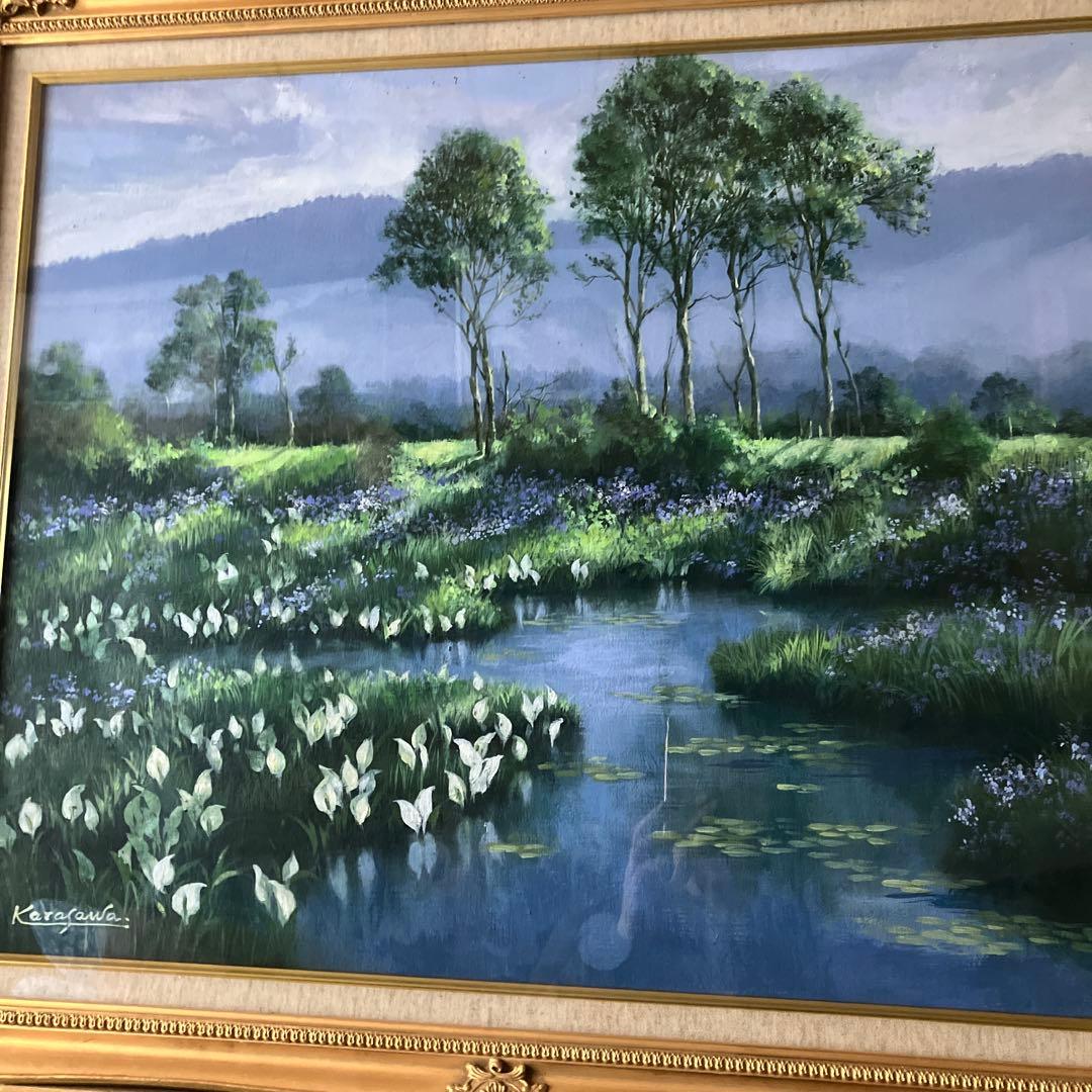 唐沢政道　朝霧　油彩　20号