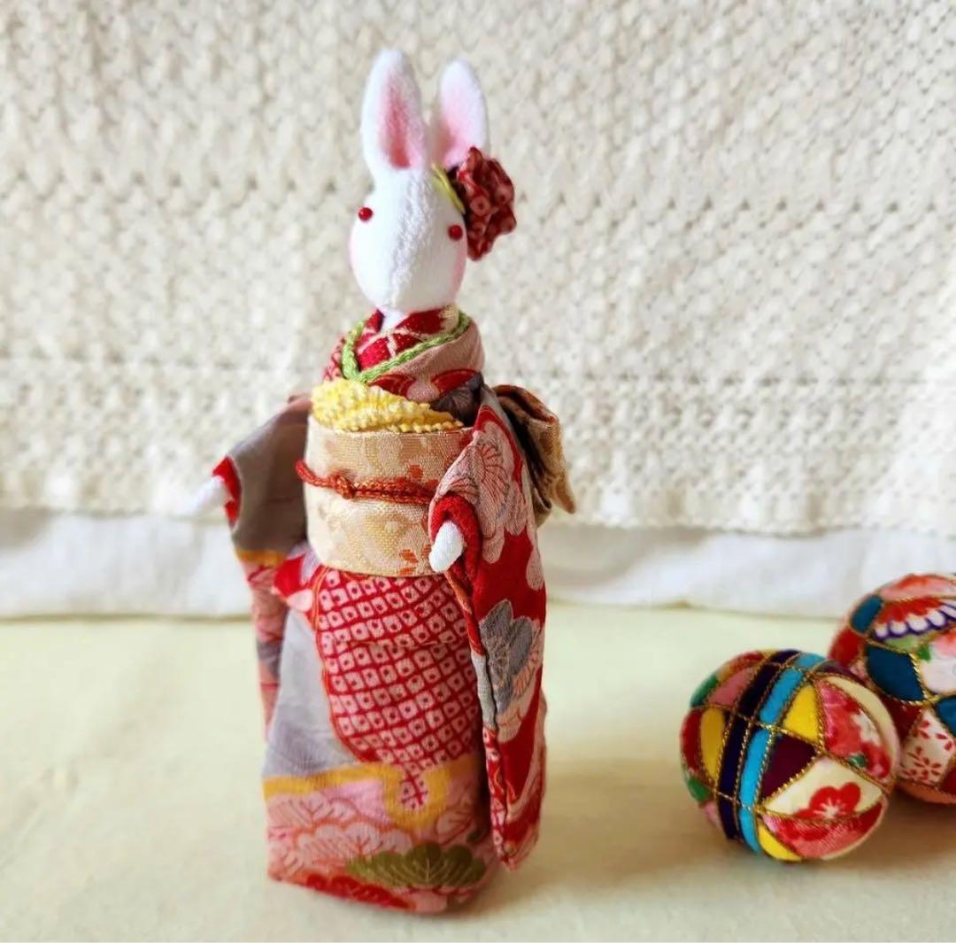 ちりめん細工 うさぎ 人形 - メルカリ