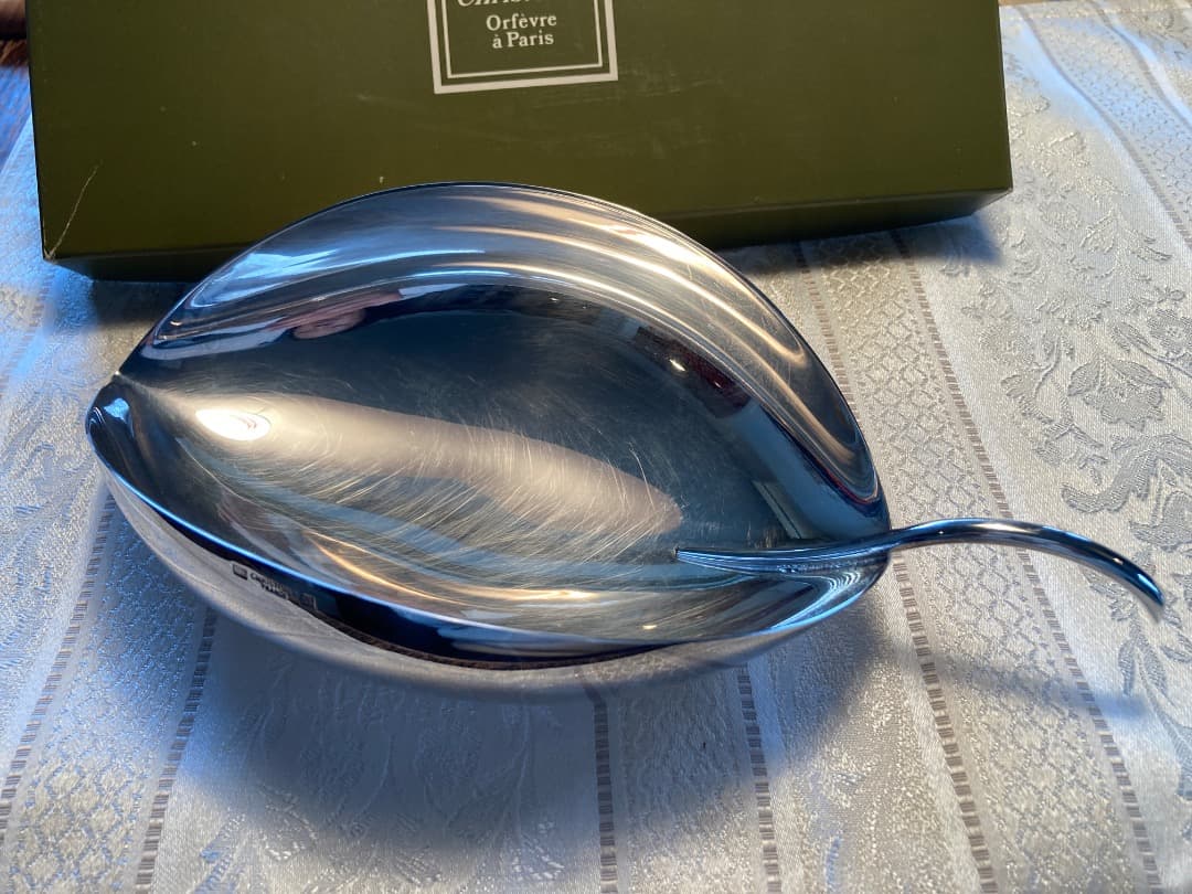Christofle リーフ型皿 シルバー Bowl Trefle A 4 Feuilles Silver plated