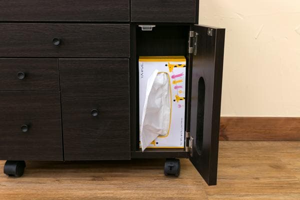 《新品・送料無料》コスメワゴン　横型　DBR/WH