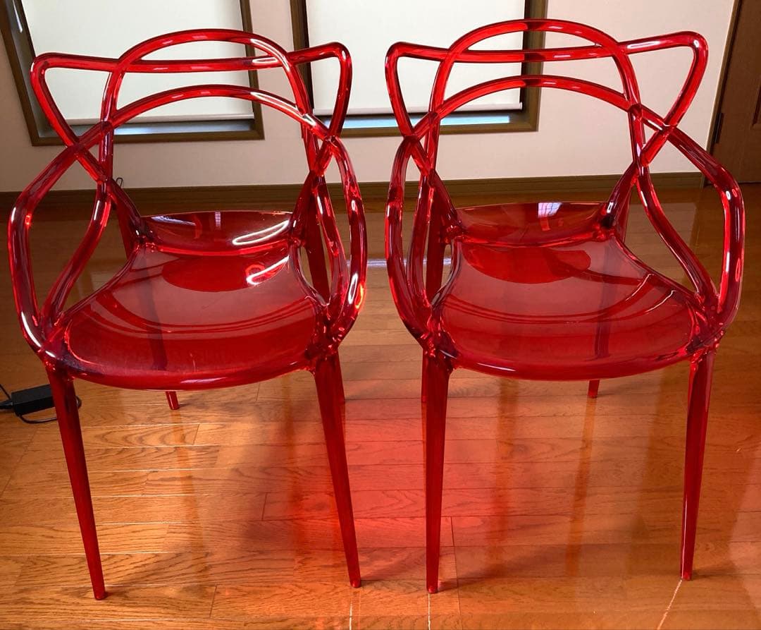 【椅子 クリアレッド】 2脚セット /ジェネリックチェア / ダイニングチェア MINT ダイニングチェア 2脚セット イームズチェア ダイニング チェア