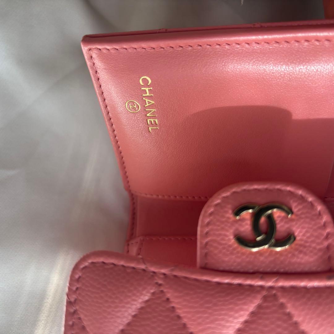 CHANEL 二つ折り 財布 ピンク キルティング - メルカリ