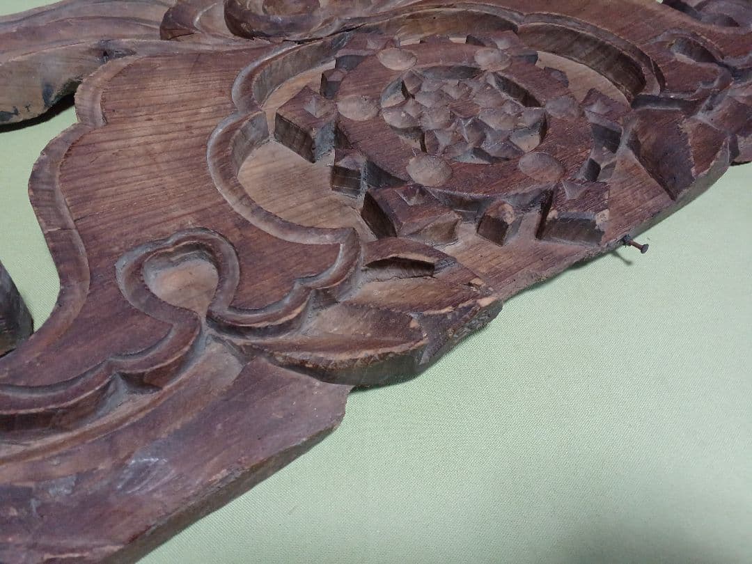 嘉永元年奉納 「懸魚」 寺院古材 彫刻 仏教美術寺院装飾 「火伏せ