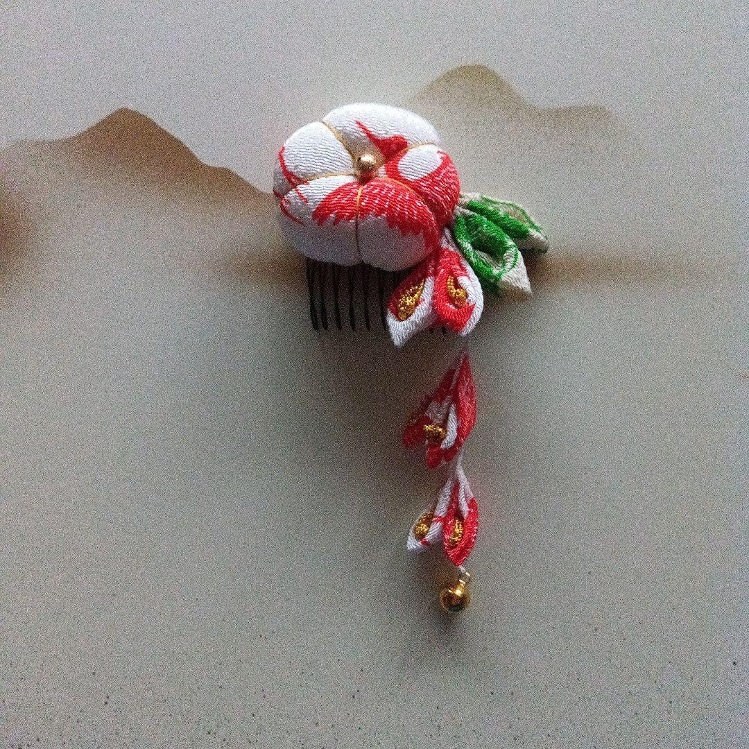 七五三No.86】鶴梅①簪（蕾房三段＋金鈴）