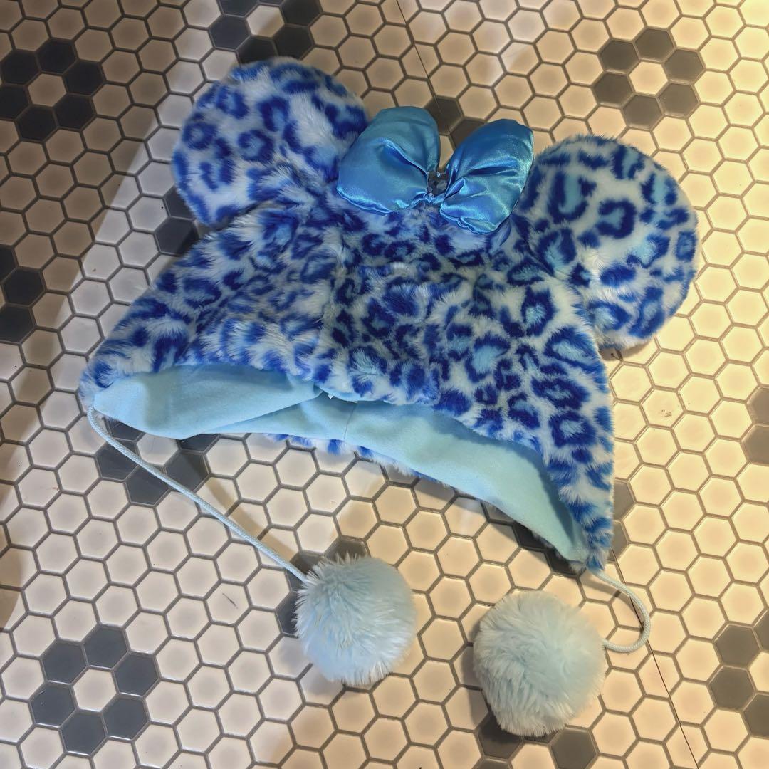 レア！】 ディズニー ミニーちゃん ファンキャップヒョウ柄 青 - メルカリ