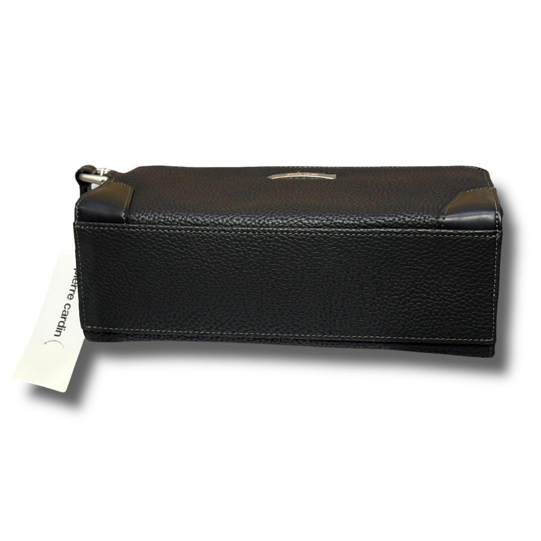 極美品】ピエールカルダン セカンドバッグ ダブルファスナー シボ革 本