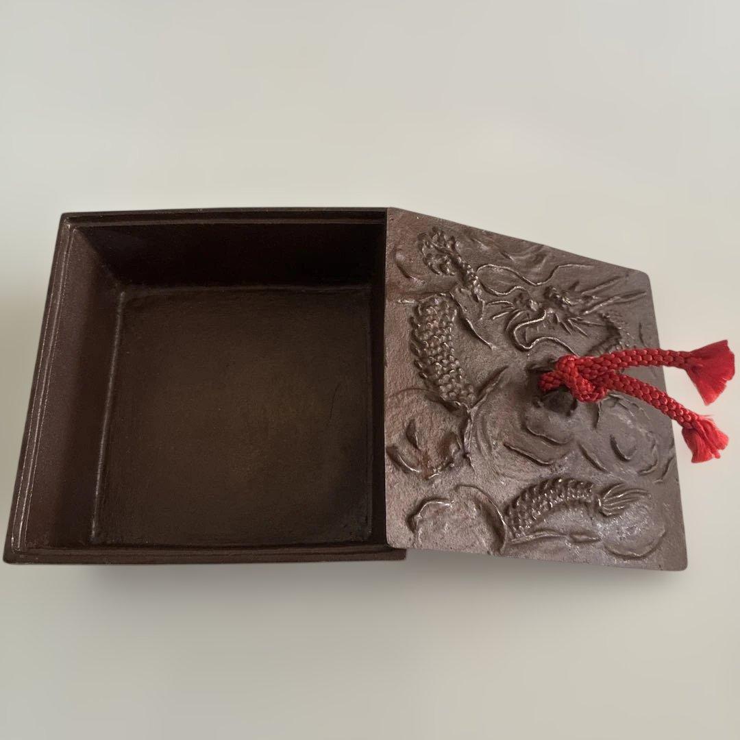 小物入れ　銅製　アンティーク 真鍮ハンドルの6角柱銅ポット ケトル プランター