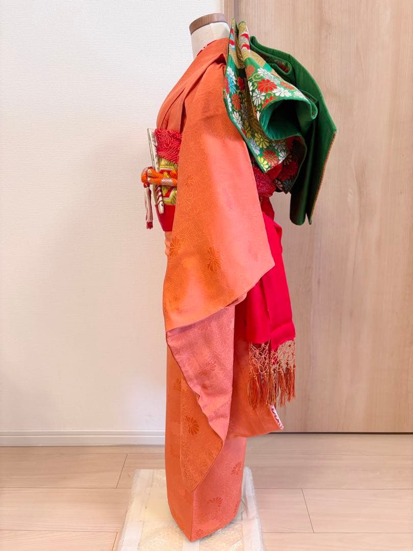 七五三 7歳 祝い着 フルセット 正絹 無地 地紋 レトロ M2505271 - メルカリ