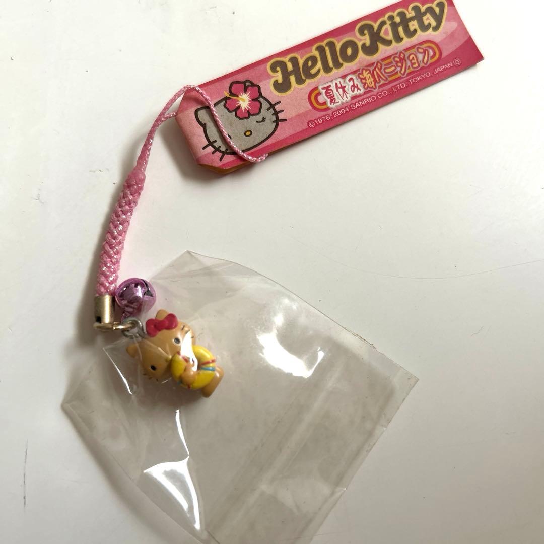 レア！ハローキティ 根付け　ストラップ　夏休み海バージョン　日焼けキティ ハローキティ浦島太郎伝 日焼けバージョン 夏限定 根付け ストラップ
