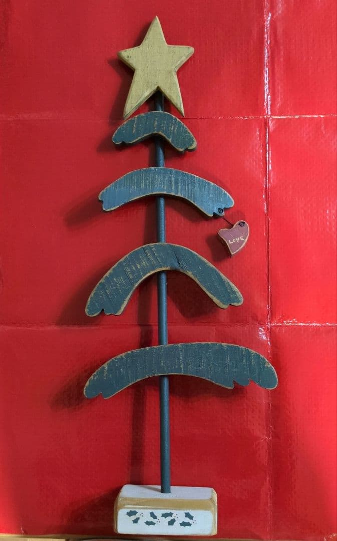 《アンファン》レア 木製クリスマスツリー＋別売り木製オーナメント4個