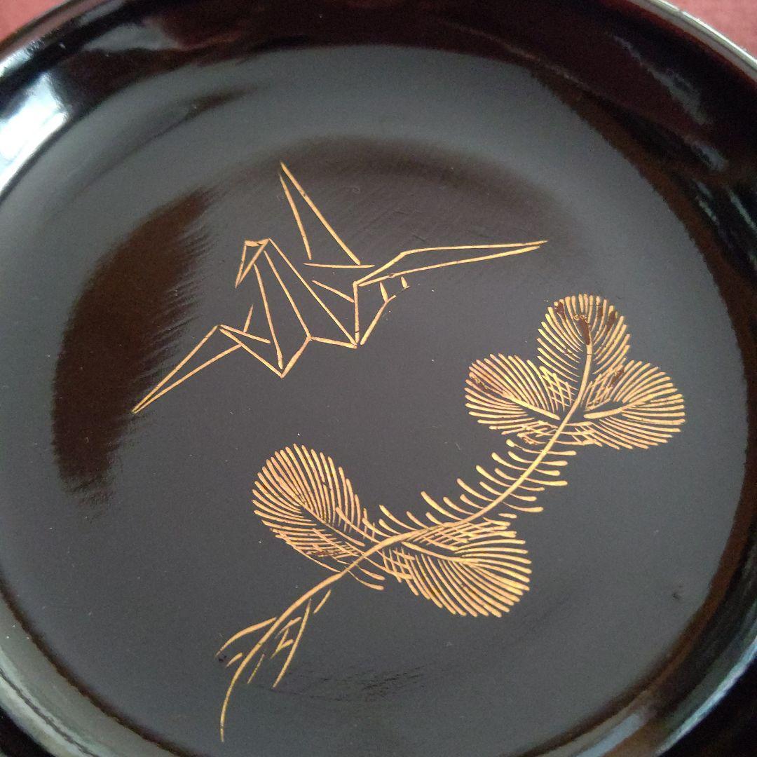 輪島塗 沈金銘々皿5枚 若松と鶴 - メルカリ