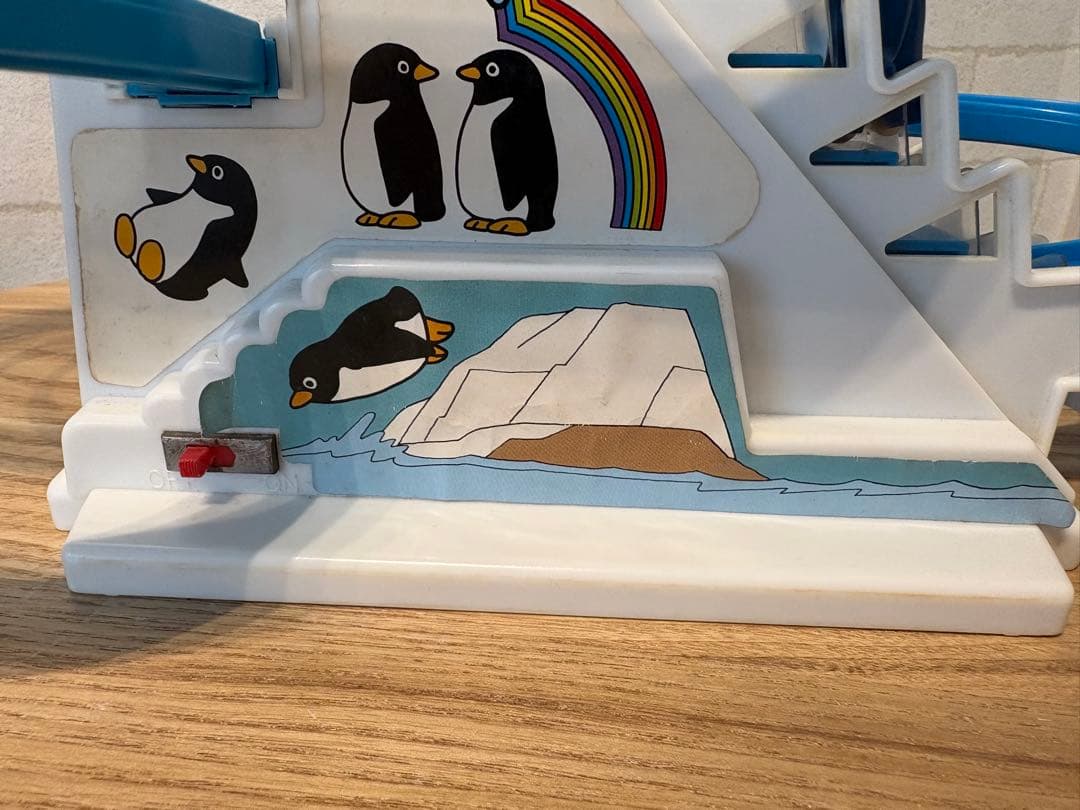 当時物】電動おすべりペンちゃん レトロおもちゃ ペンギン すべり台