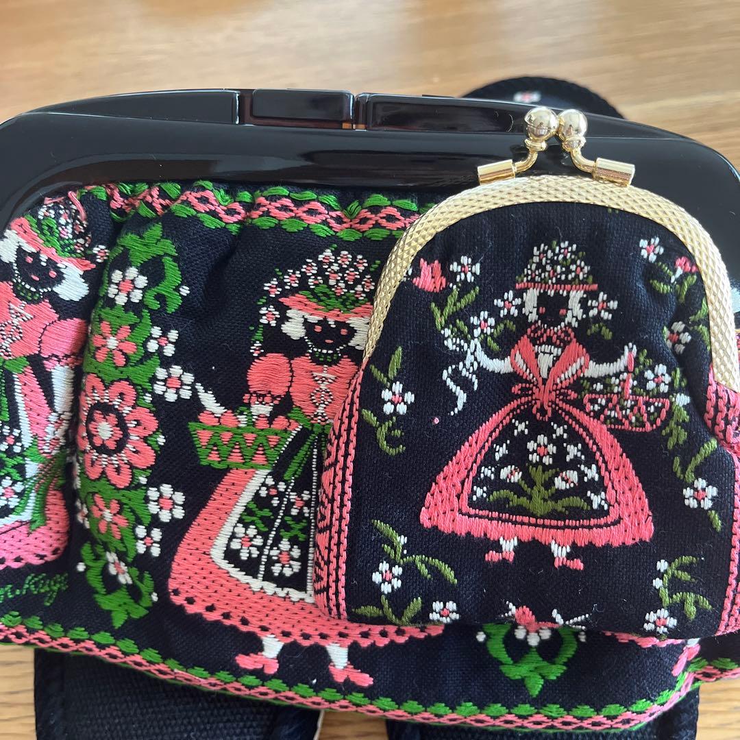 久家美智子　刺繍　スリッパ　スクラッチバック　がま口小物入れ