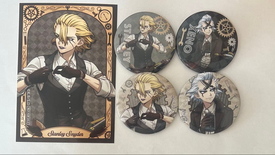 Dr.stone ツーリング スタンリー ゼノ 缶バッジ ブロマイド 特典
