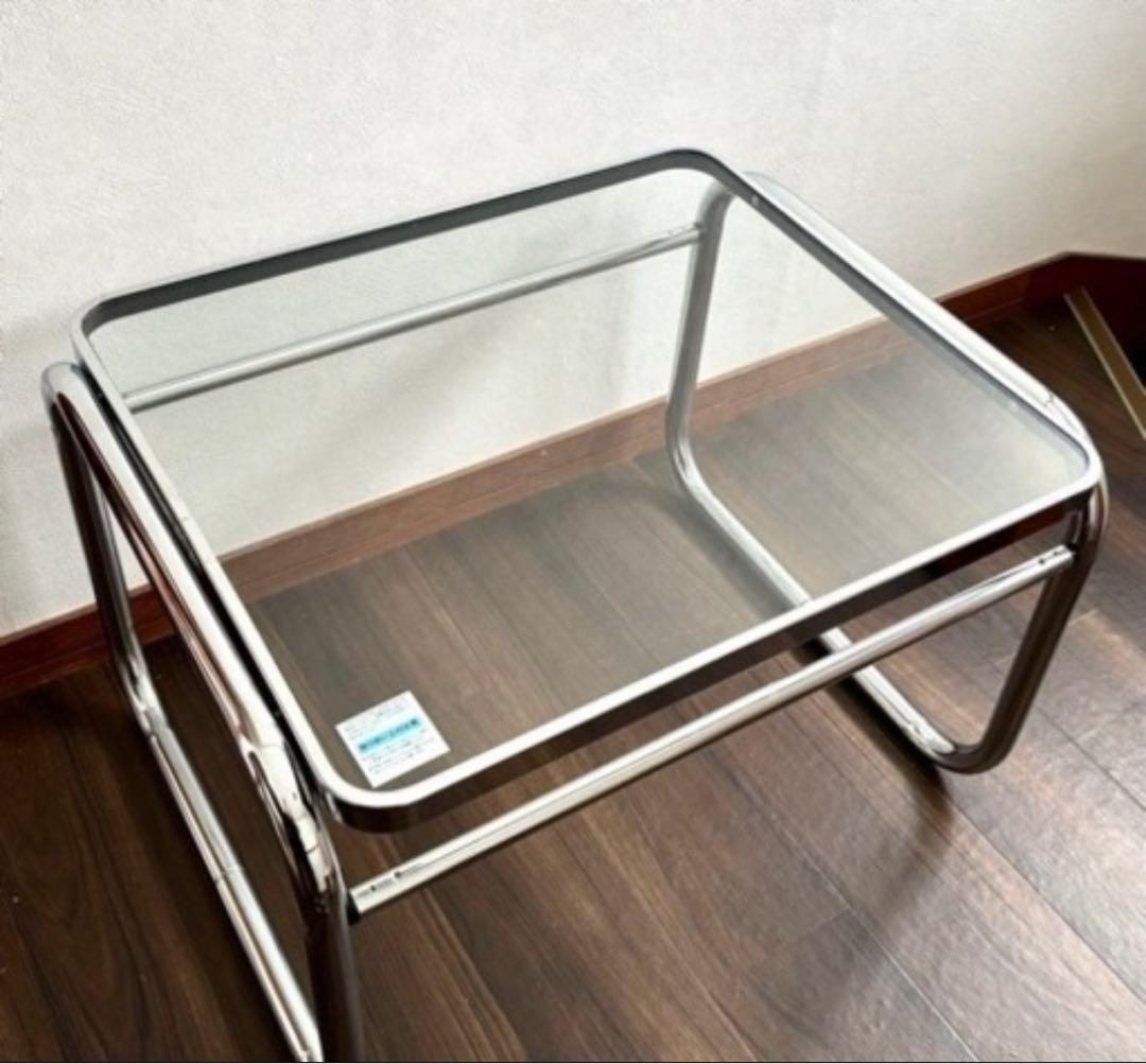 ガラステーブル サイドテーブル クローム スペースエイジ ミッド