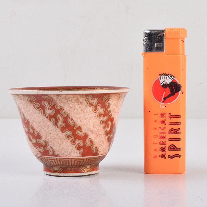 九谷焼 九谷製 赤絵金彩 煎茶碗 盃 四客 V R9177 - メルカリ