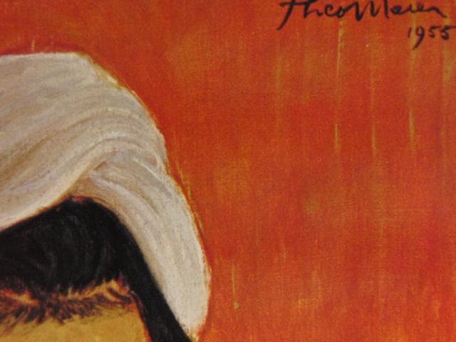 THEO MEIRE（テオ　マイエル）、バリの少女像、希少な額装用大判画集画