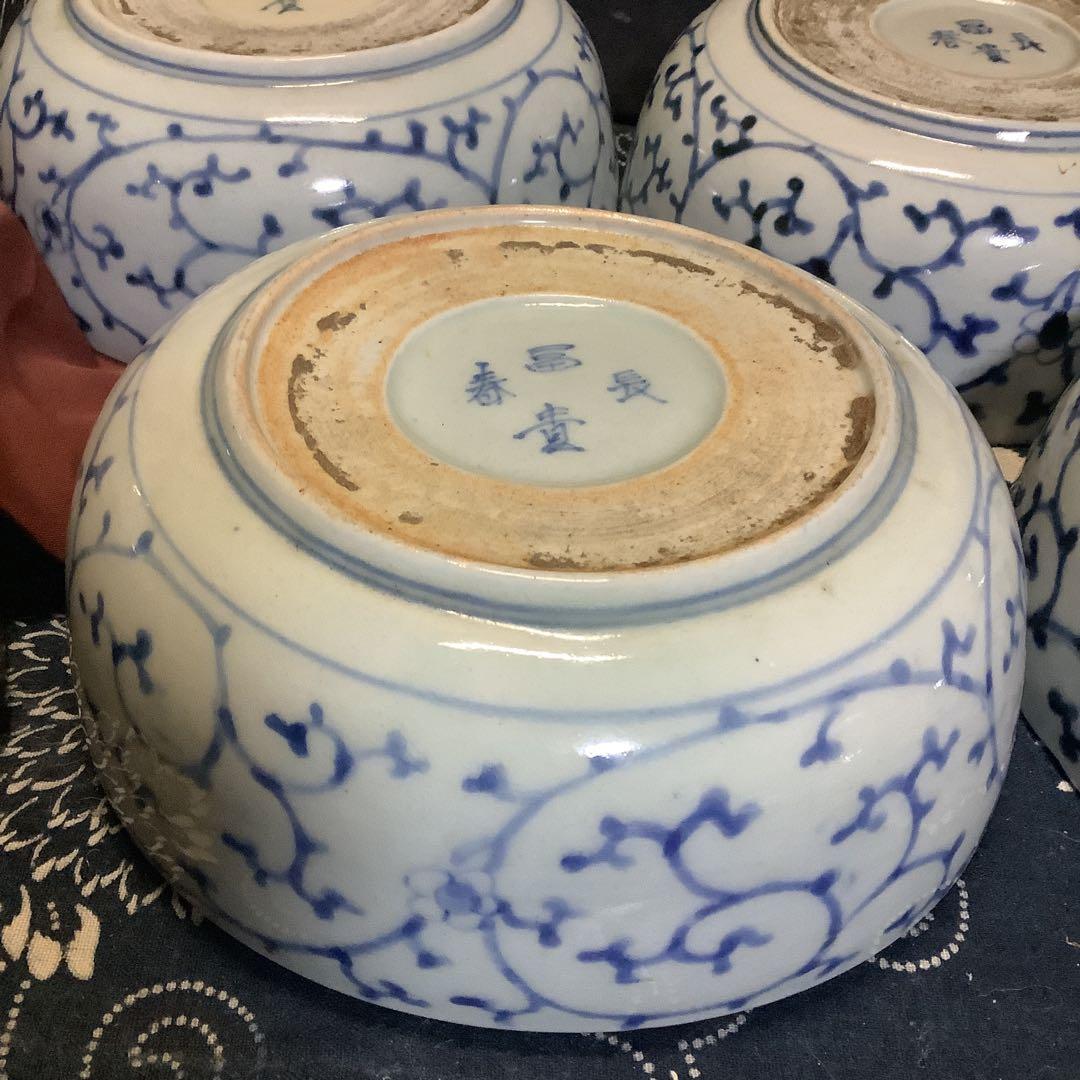 古伊万里 蛸唐草 富貴長春 大膾皿 江戸 6客 李朝・大聖寺・輪島塗