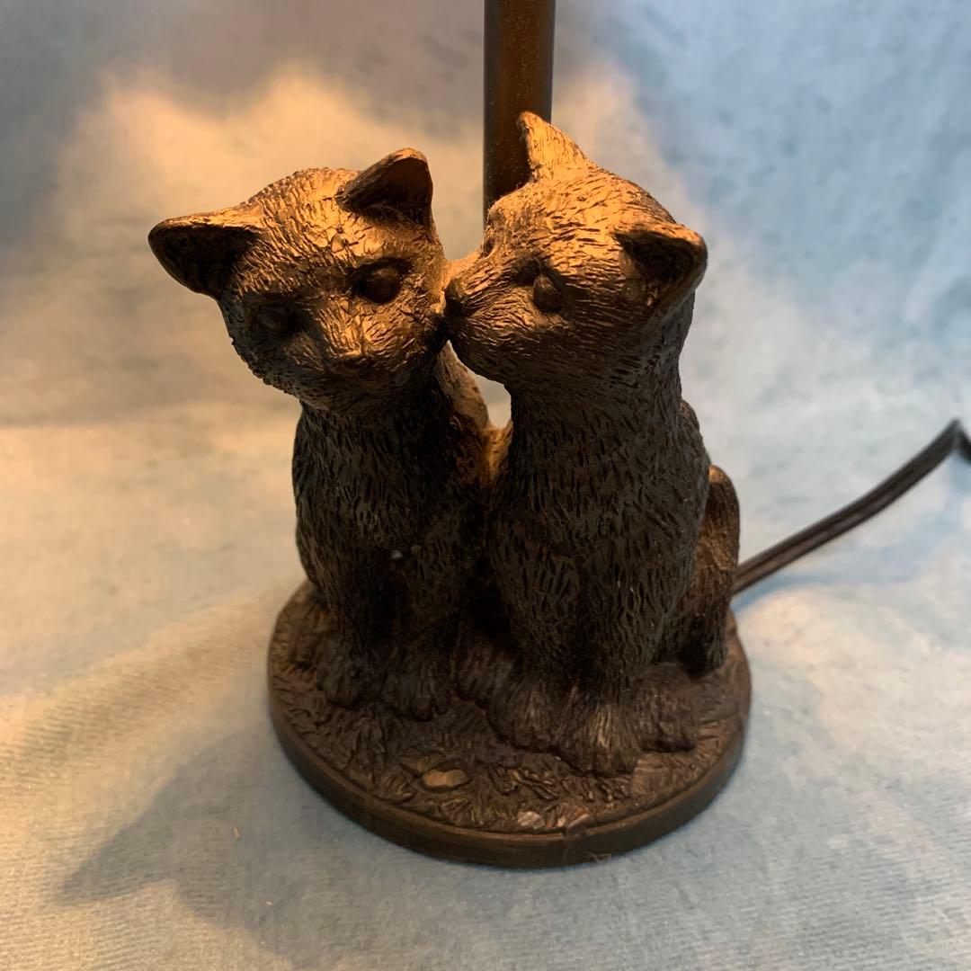 最終値下げ アンティーク調 ステンドグラス ランプ テーブルライト 猫