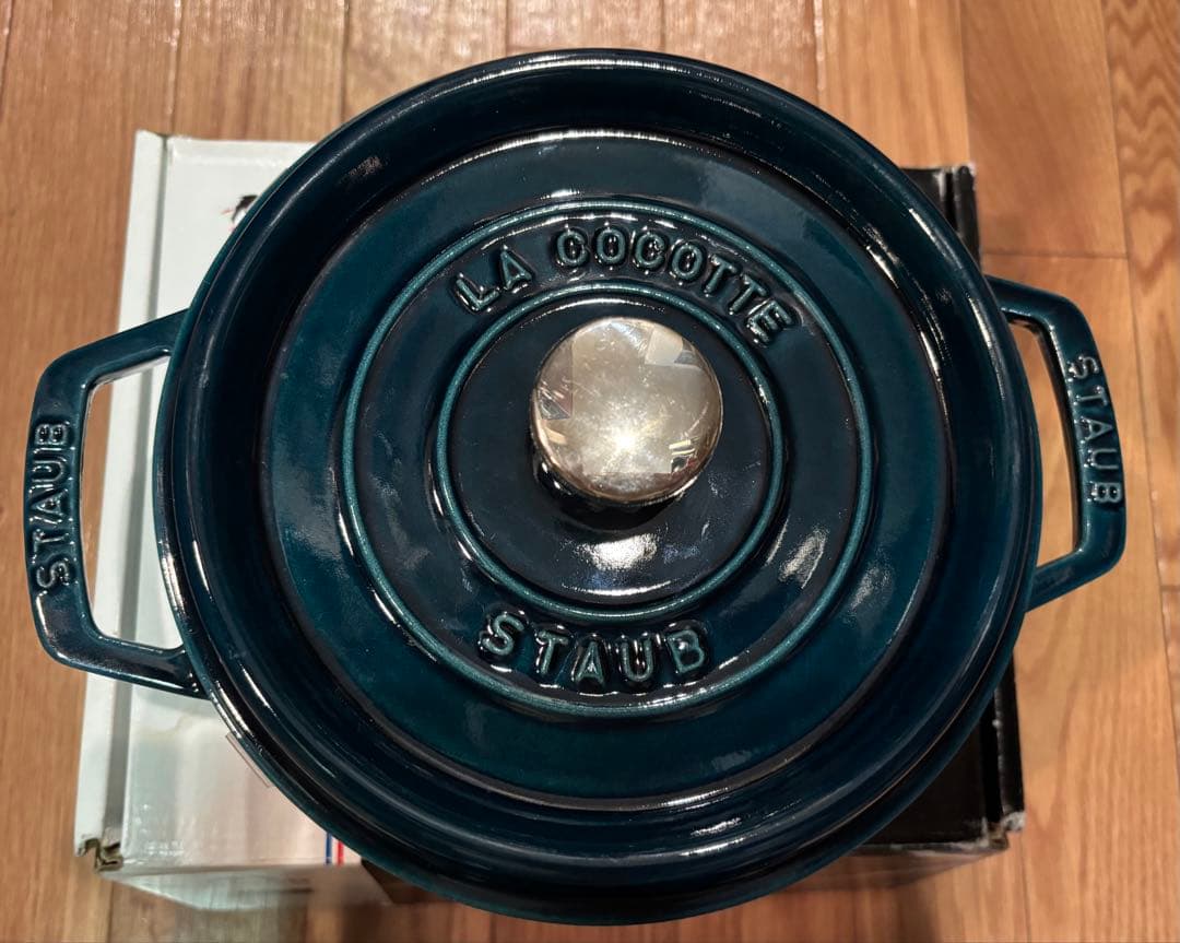 ストウブ　staub ココットラウンド　20cm ラメール 数量限定】STAUB ツイストココット ラウンド 20cm ラ・メール