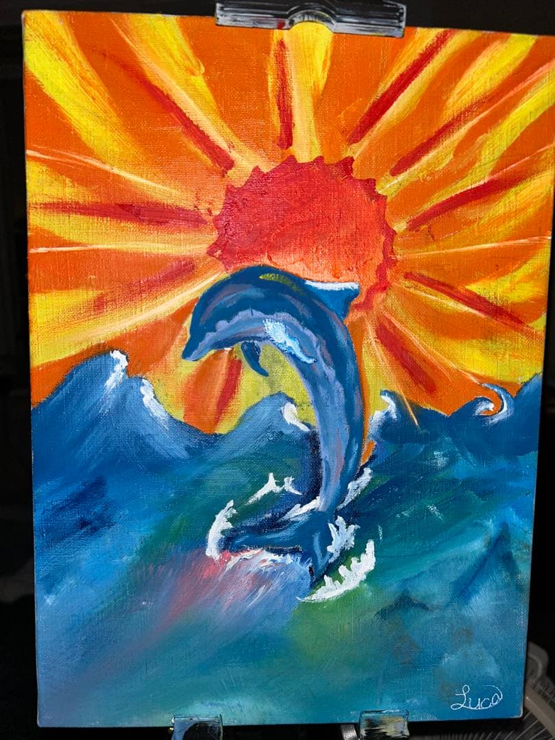 イルカの油絵 イルカの絵(油絵) タイトル : Holoholo(お散歩) - トピックス