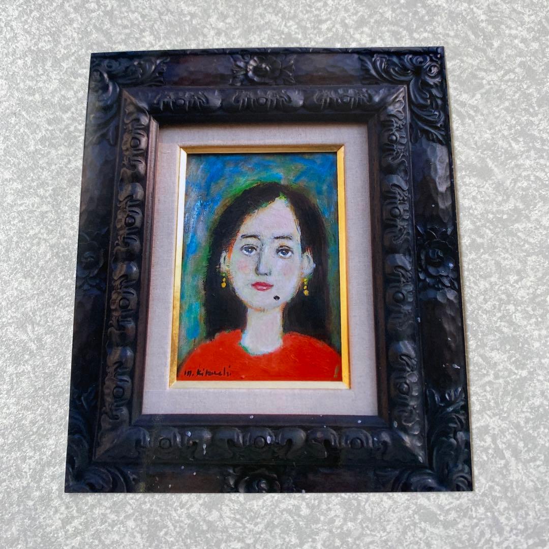 絵画 油絵 油彩画 菊地正則 SM「少女」美品 額付き パリ 原画 サイン