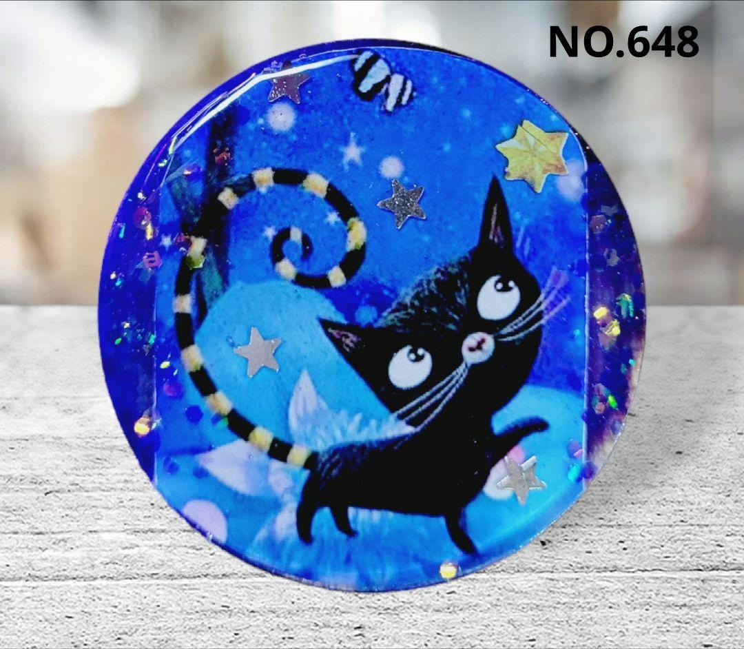 NO.365❤黒猫 ハロウィン❤レジンヘアゴム ブローチ