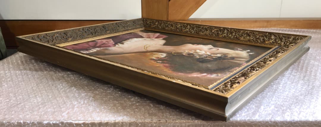 ○【五月みどり】美品 五月みどり 油彩 直筆サイン 歌手 女優 額縦約60cm