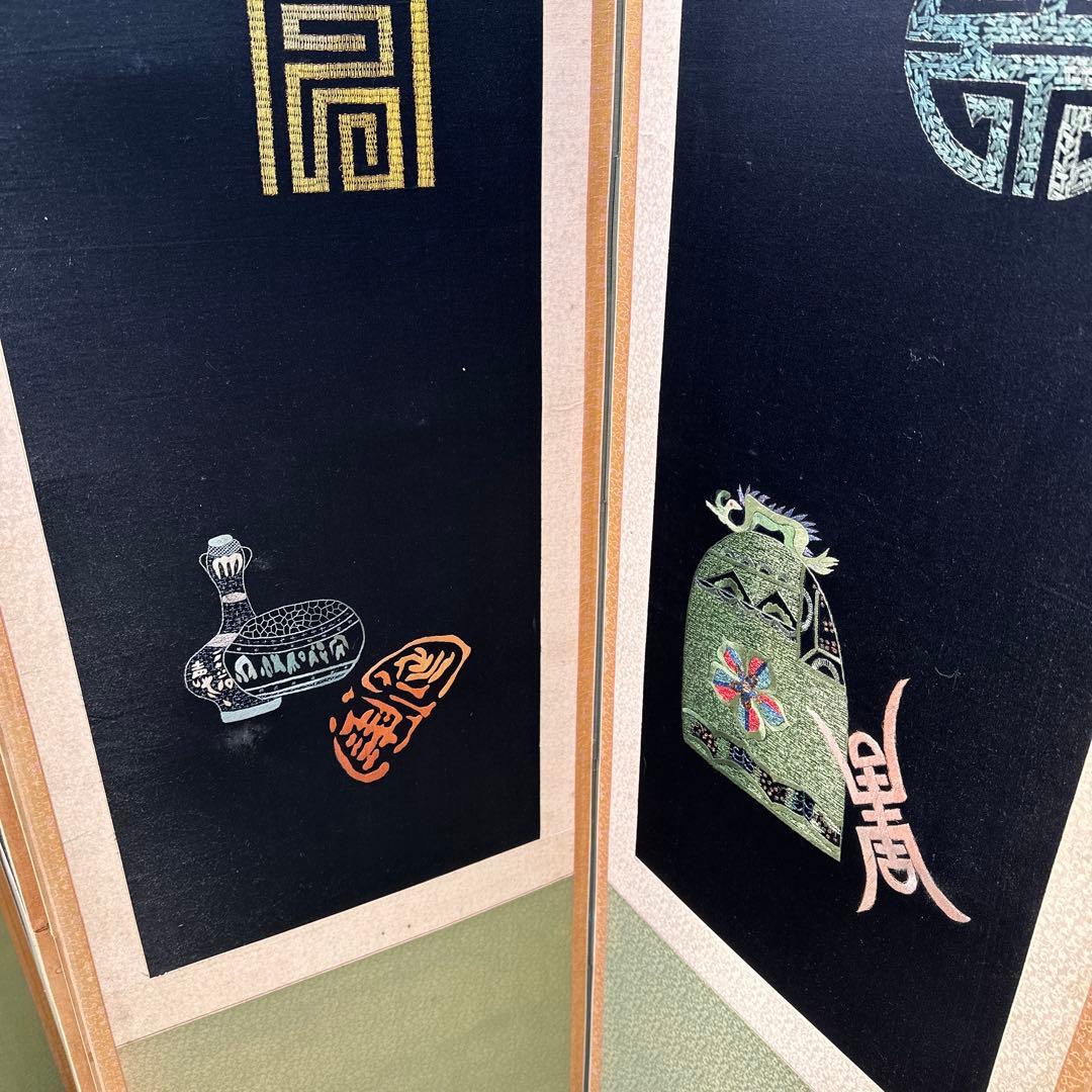 韓国 刺繍の特大屏風 幅約3m 8連 衝立 パーテーション 伝統工芸 - メルカリ