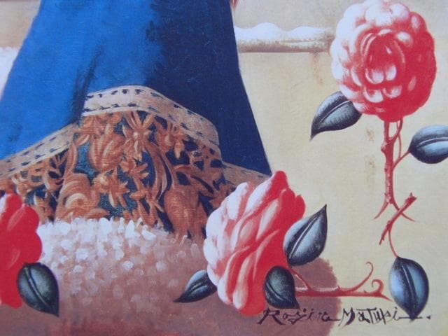 松樹路人、【乙女椿】、新品高級額 額装付、希少画集画、状態良好