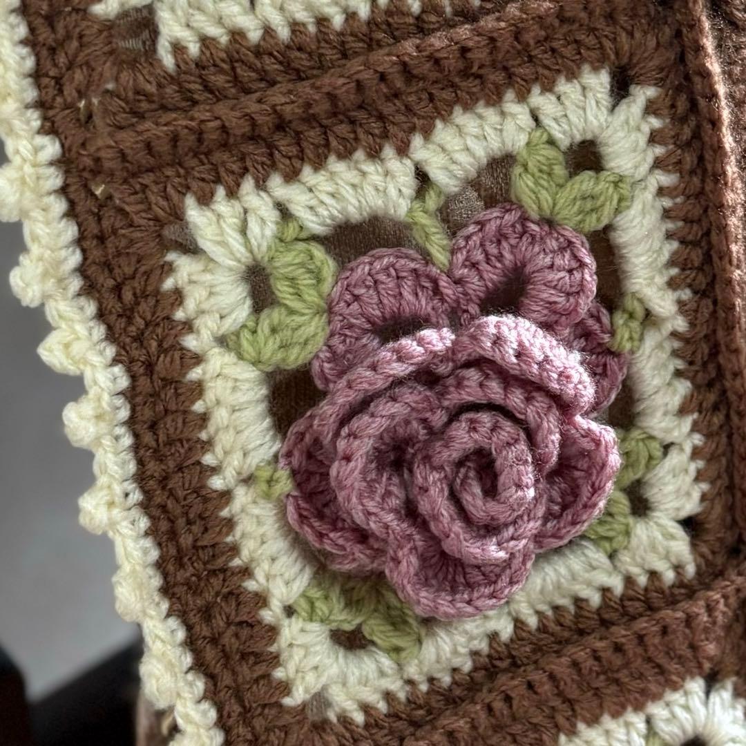 グラニースクエア モチーフ編み ブランケット マルチカバー かぎ針編み