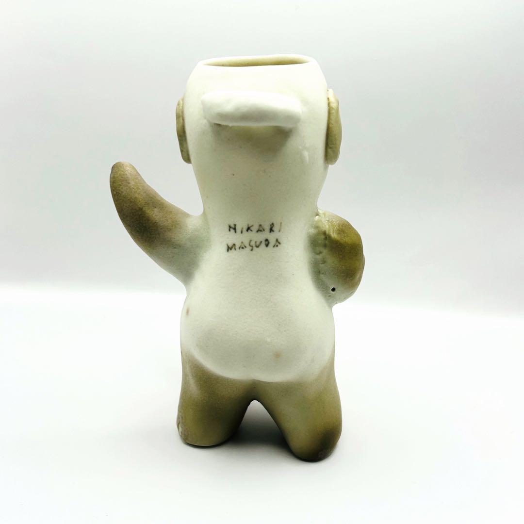 増田光　イヌ　花瓶 フラワースタンド