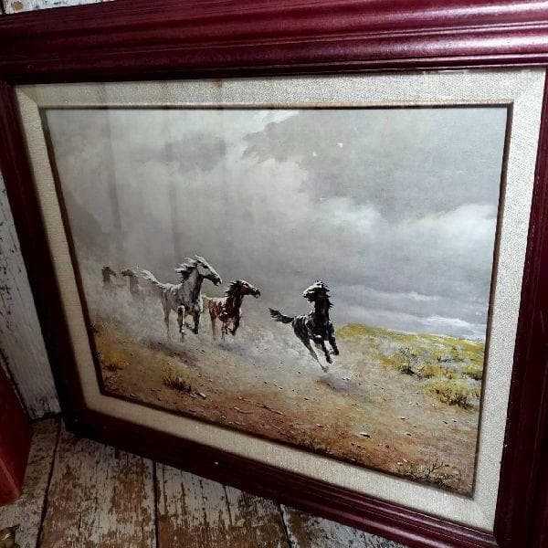 世界の名画 オーガスト・アルボー 広野の群馬 複製画 額装 アート 印刷